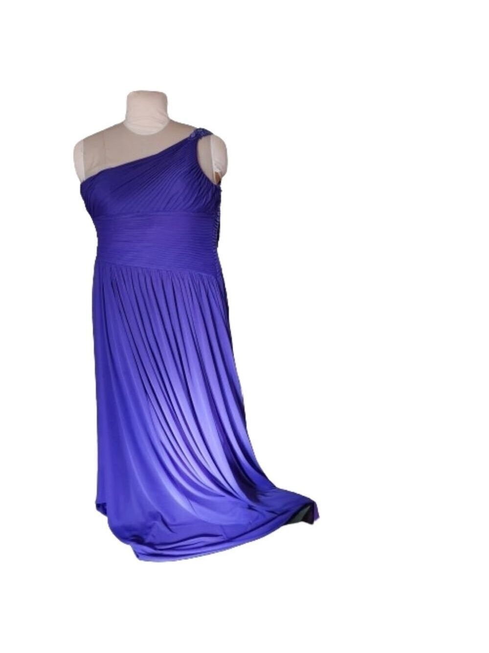 Bellissma fashions one shoulder with pearl embellishments pleated maxi dress